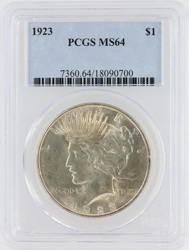 1923 Peace Silver Dollar PCGS MS64 S$1 Philadelphia Minted No Reserve