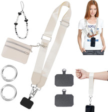 Clip and Go Phone Strap with Zippered Pouch,Phone Strap with Cellphone Chain Acc