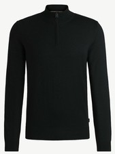Image of Hugo Boss Benji Black 1/4 Zip Knit Sweater Large 42 "Chest Men'sRrp £140 #AA345
