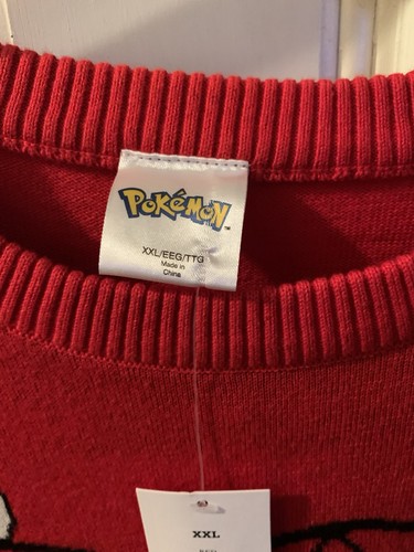 Pokémon Pikachu Red Christmas Sweater Brand New Youth Boy/Girl Size XXL Knit - Picture 2 of 3