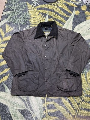 Barbour Bedale A104 Oiled Jacket Black Waxed Size 122cm Mens XL Vintage Rare