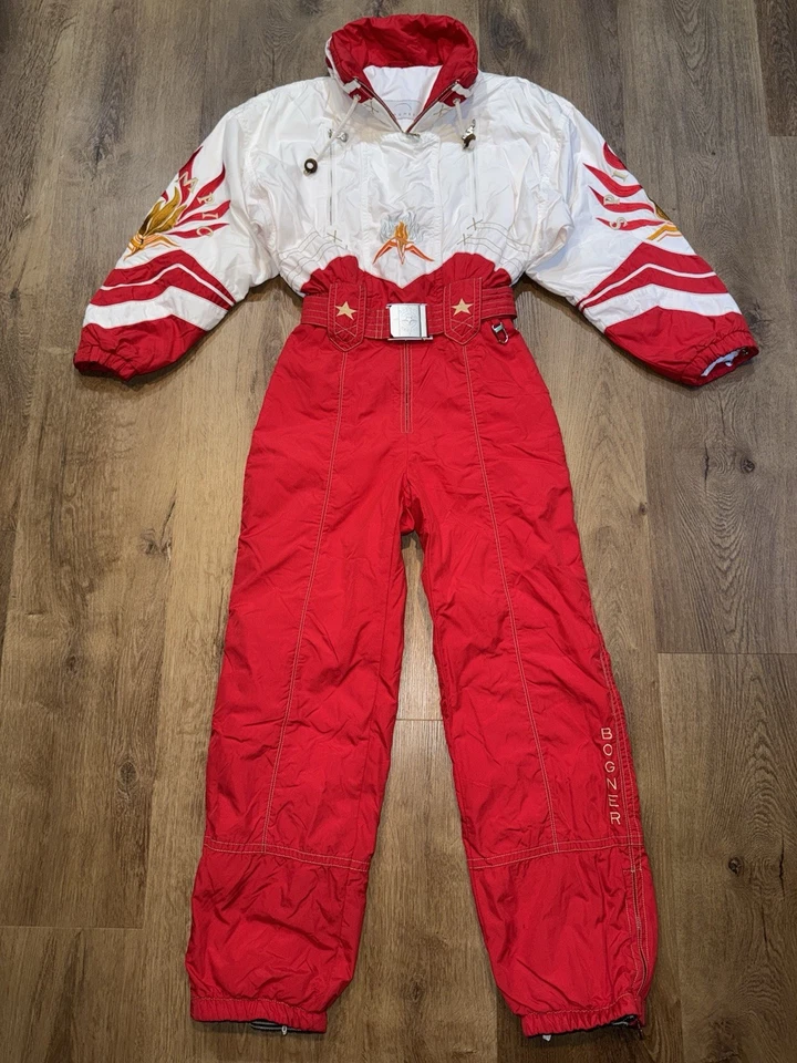 Traje de esquí Bogner traje de nieve de una pieza babero de nieve antorcha espíritu olímpico para mujer pequeño Foto 4 de 4