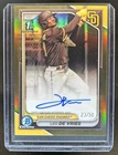 2024 Bowman Chrome Leo De Vries Auto Gold Refractor 1st Prospect #/50 Padres