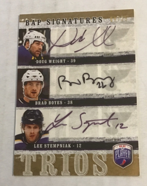 2006-07 Be A Payer Signatures Trios Doug Weight-Brad Boyes-Lee Stempniak #T-WBS