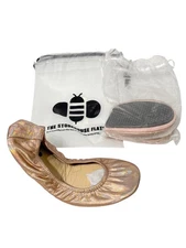 NEW The Storehouse Flats Foldable Leather Ballet Shoes Golden Rose Rainbow Sz 7