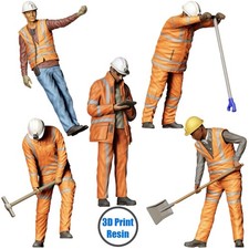 Gleisbauer / Rangierer Set - 3D Druck Miniaturen - 1:24, 1:35, 1:48, 1:72, 1:87