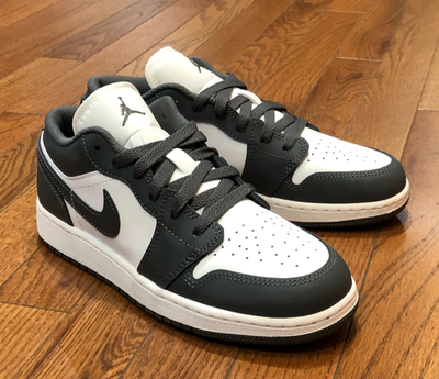 NEW* Youth Grade-School Air Jordan 1 Low (GS) Iron Grey/White