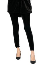 HUE Womens High-Rise Velvet Legging Black
