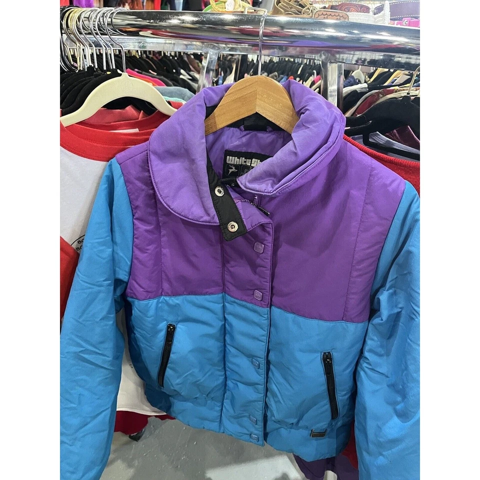 Vintage 90s White Stag Ski Color Blocked Blue/Purple Puffer Jacket Size XL - Image 2 of 4