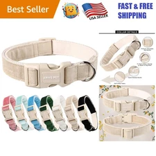 X-Small Cotton Dog Collar with Quick Release Buckle - Fashionable & Durable