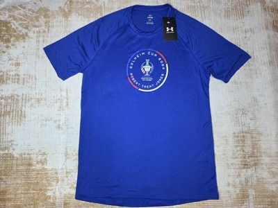 Under Armour Shirt Mens Small Royal Tech SS Tee Solheim Cup 2024 Golf Loose Fit