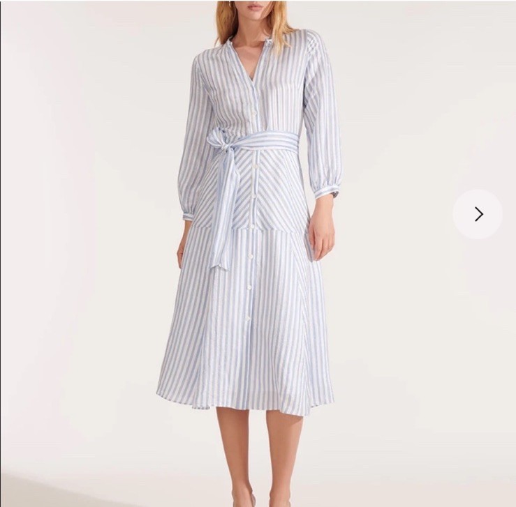 Veronica beard dress long sleeve button front striped elegant gorgeous Jenna 8