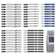 50-Pc T-Shank Jigsaw Blade Set: HCS/HSS for Wood, Metal, Plastic