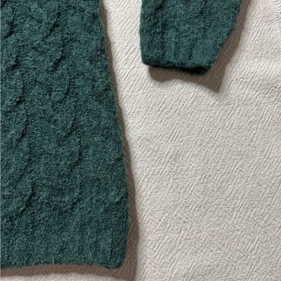Vintage 90 Burberry’s Women Wool Blend Cable Knit Dark Green Mock Neck Sweater S - Image 3 of 4