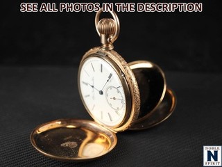 1893 ELGIN SOLID 14kt GOLD (60grams=$4 000 ) Hunter Pocket Watch STUNNING