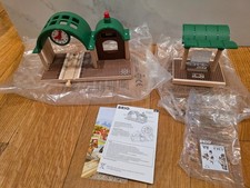 Rare New BRIO Wooden Railway 33580 Talking Train Station