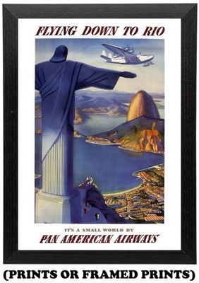 Rio Brasilien Vintage Travel Pan Am Air Lines A5 A4 A3 Druck / Gerahmtes Poster #729