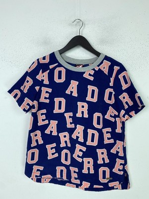 Red Or Dead Blue Pink Graphic Print T-Shirt Crew Neck Short Sleeve UK 10