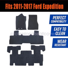 Front Rear Floor Mats Carpet Waterproof Velour For 2011-2017 Ford Expedition