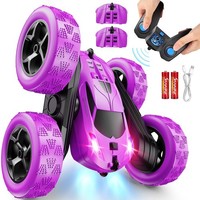Qunreda Ferngesteuertes Stunt Auto Pink 4WD 2.4Ghz Mit LED Licht 360 Flip 6-12