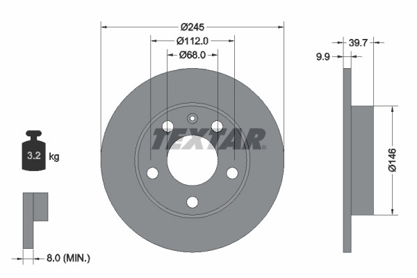 Disques de frein Textar 92106203 la qualité allemande pour votre sécurité Audi