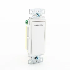 Hubbell White Disposal Switch Decorator Rocker 15A Single Pole RSD115DW