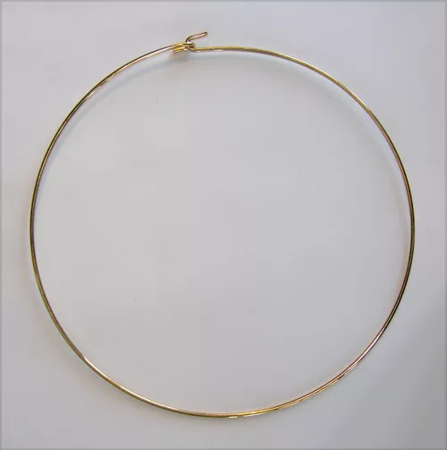 AWESOME METAL CHOKER NECK WIRE ROUND CIRCULAR 16 gauge wire GOLD TONE