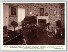 Mendota Minnesota Postcard General Sibleys Private Office First School Room 1940