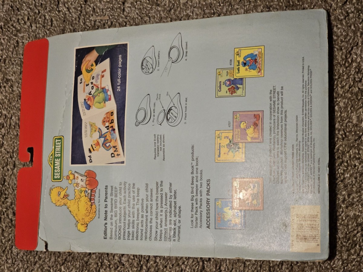 1989 BIG BIRD BEEP BOOK STARTER PACK SHAPES toy BRAND NEW | eBay