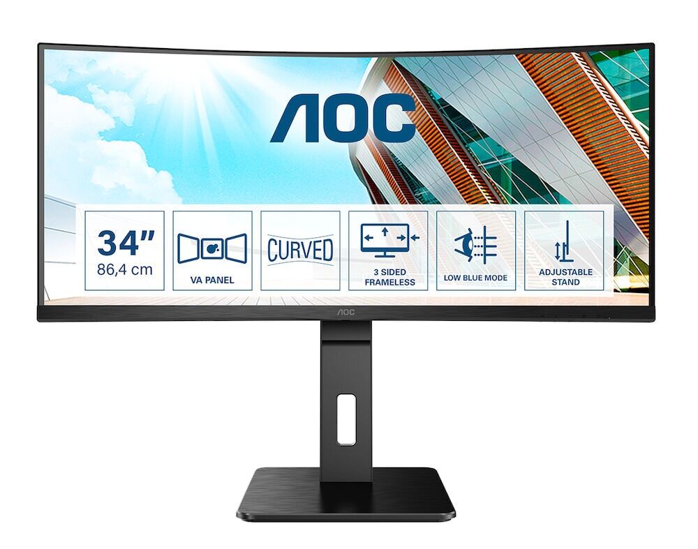 AOC CU34P2A 86,4 см (34 ) UWQHD VA монитор изогнутый 21:9 HDMI/DP/USB 100 Гц FreeSync