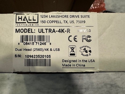 Hall Technologies ULTRA-4K-R Dual-Head HDMI and USB 2.0 KVM Extender (Receiver) - Picture 7 of 7