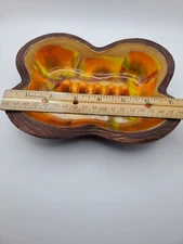 Vintage Sequoia Ware 7 inch Orange Burst Ashtray MCM