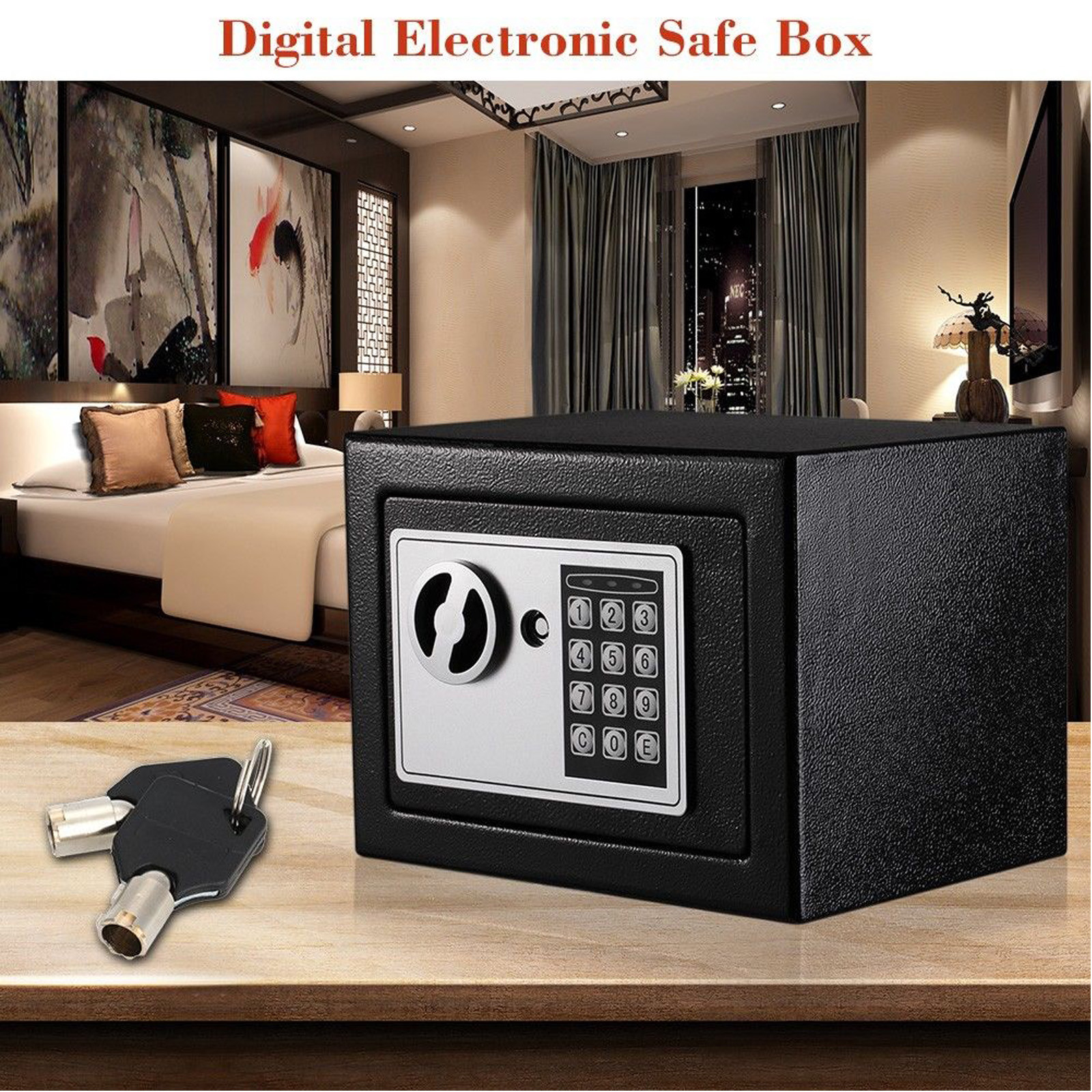 LARGE STEEL FIREPROOF DIGITAL KEY ELECTRONIC SECURITY HOME OFFICE MONEY ...