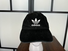 Adidas Hat Cap Snap Back Youth One Size Black Cotton Twill Embroidered
