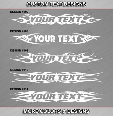 Personalized Text Decal Sticker Vinyl Graphic Windshield Window Tribal Flame Car