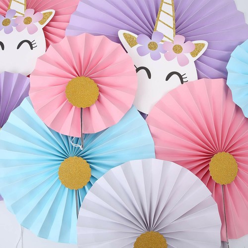Paper Fan SET Wedding Birthday Party Home Baby Shower Retro Photo Prop Decor - Picture 36 of 94