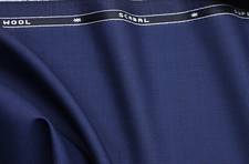 Scabal Superfine wool suiting fabric navy color dogtooth pattern