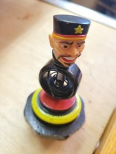 Antique Wood Wooden Top Spinning Toy Man Iron Tip