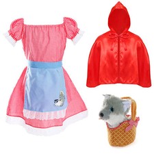 CHILDS LITTLE RED RIDING HOOD COSTUME WOLF BASKET WORLD BOOK DAY FANCY DRESS