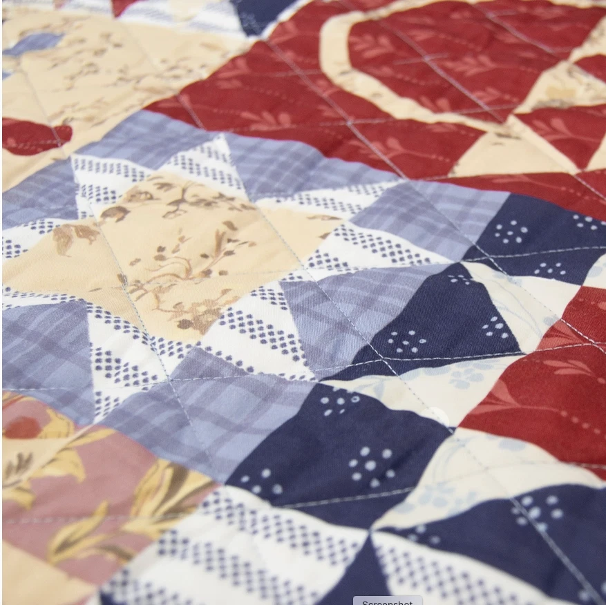 Стеганый комплект постельного белья Country Patchwork Americana Farmhouse с принтом коттеджкор - Изображение 3 из 4