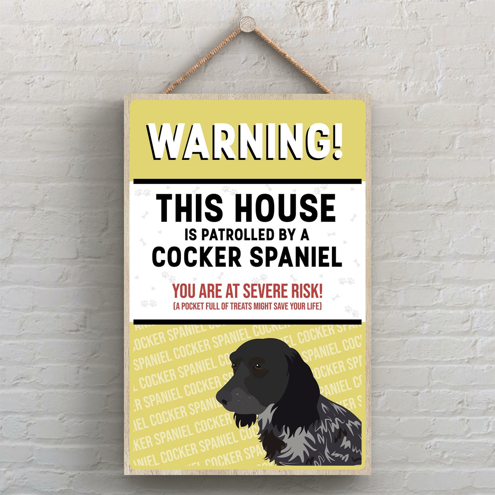 COCKER SPANIEL WORKS OF K PEARSON DOG BREED ILLUSTRATION WOODEN HANGING PLAQUE