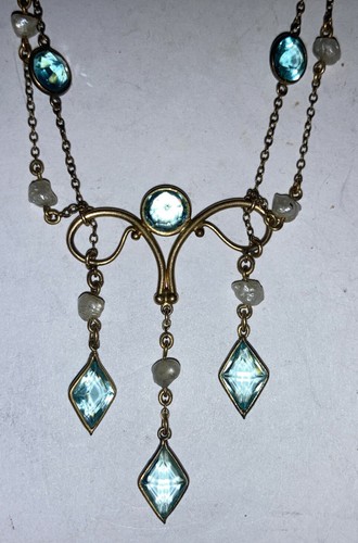 Schöne antike viktorianische edwardianische festoon Halskette karatarm oder goldgefüllt - Bild 3 von 13