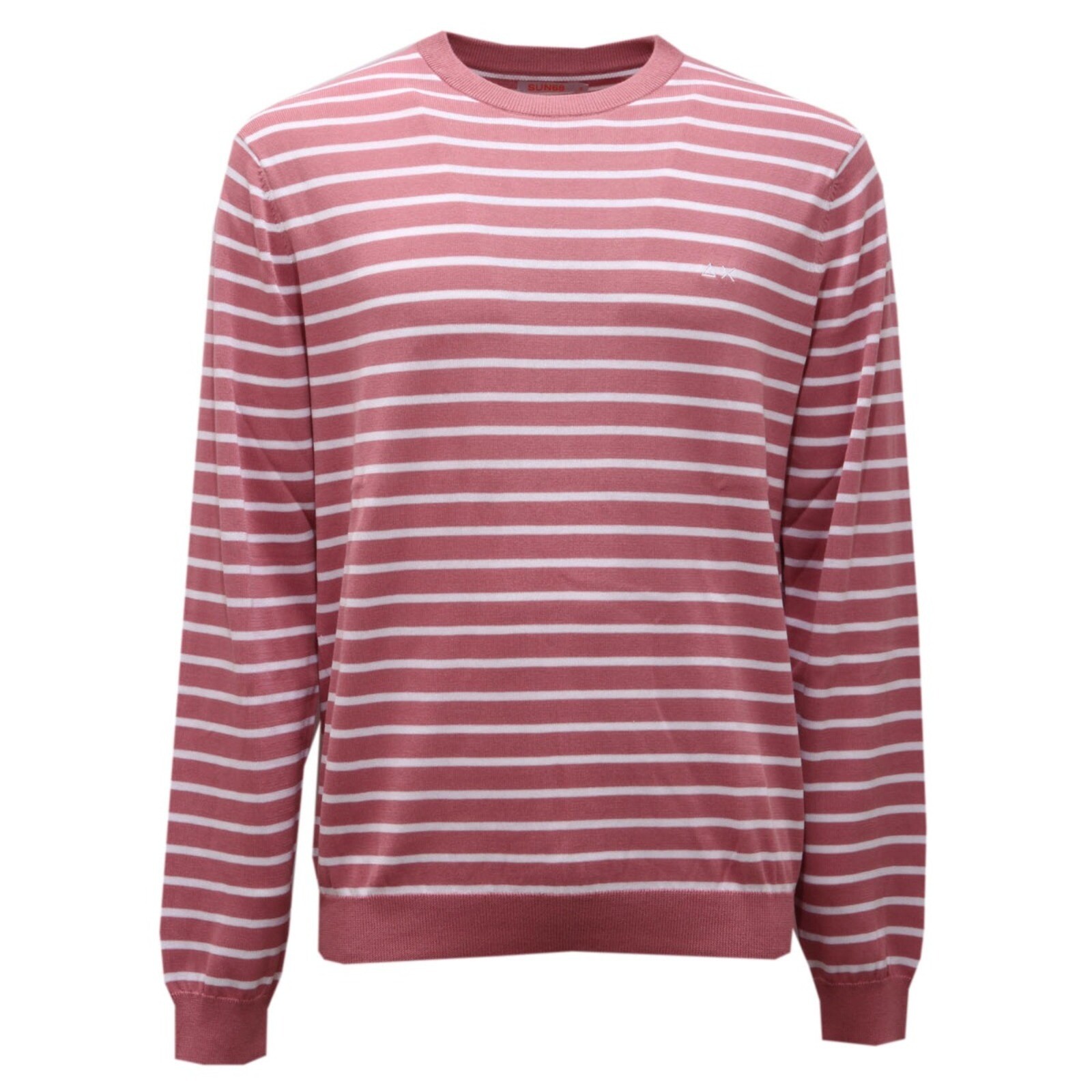 0491AH мужской хлопковый свитер maglione uomo SUN 68 розовыйбелый 16890₽