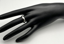 Vintage NF 925 Solid Sterling Silver SIMPLE Plain WEDDING BAND RING size 7.5