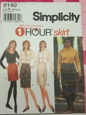 Vintage Simplicity Pattern 9140 Wrap Skirts 1 Hour to Sew Sizes 10 12 14 FF 