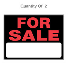 Hillman Black Red For Sale Sign, 15 in. x 19 in. 2-Pack