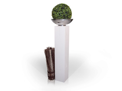 Blumensäule Dekosäule Blumenständer Fichte massiv weiß weiss 15x15 cm Höhe 100cm