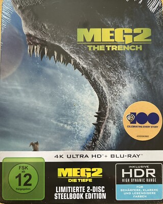 MEG 2 THE TRENCH/DIE TIEFE 4K ULTRA HD + BLU RAY LIMITIERTE STEELBOOK NEU & OVP