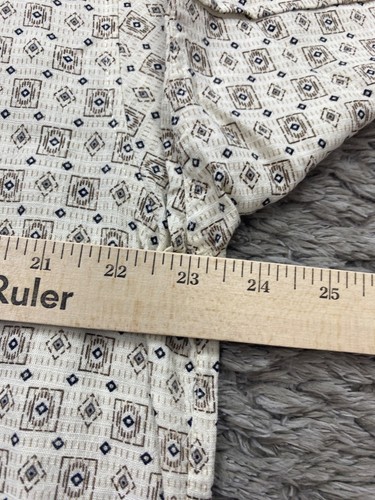 Green Bamboo Shirt Mens XL White Geometric Argyle Short Sleeve Hawaiian Casual - Picture 5 of 8