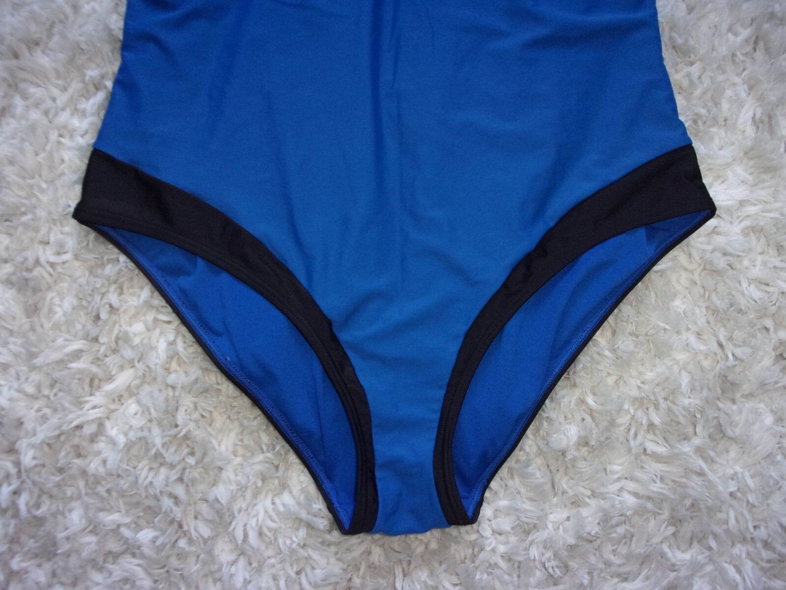 Ladies blue and black padded swimming costume, size 22, by JD Williams